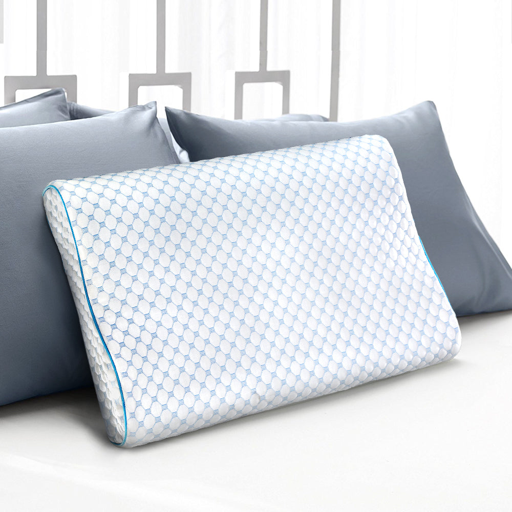 Giselle Memory Foam Pillow Ice Silk Cover Contour Pillows Cool Cervical Support freeshipping - Awezingly
