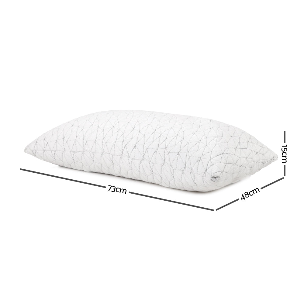 Giselle Bedding Set of 2 Rayon Single Memory Foam Pillow Giselle Bedding