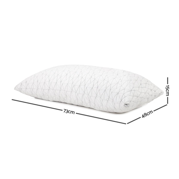 Giselle Bedding Set of 2 Rayon Single Memory Foam Pillow Giselle Bedding