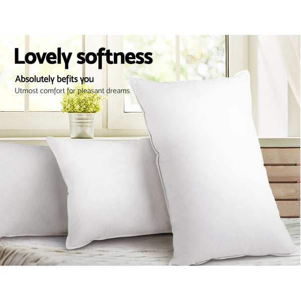Giselle Bedding King Size 4 Pack Bed Pillow Medium*2 Firm*2 Microfibre Fiiling freeshipping - Awezingly