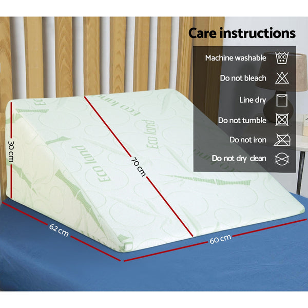 Giselle Bedding 2X Memory Foam Wedge Pillow Neck Back Support with Cover Waterproof Bamboo freeshipping - Awezingly