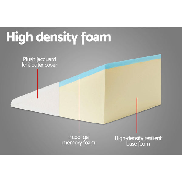 Giselle Bedding 2X Memory Foam Wedge Pillow Neck Back Support with Cover Waterproof Beige Giselle Bedding