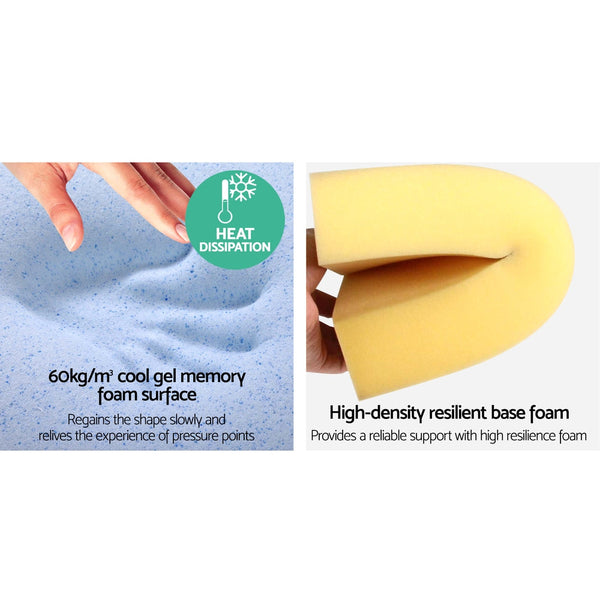 Giselle Bedding 2X Memory Foam Wedge Pillow Neck Back Support with Cover Waterproof Beige Giselle Bedding