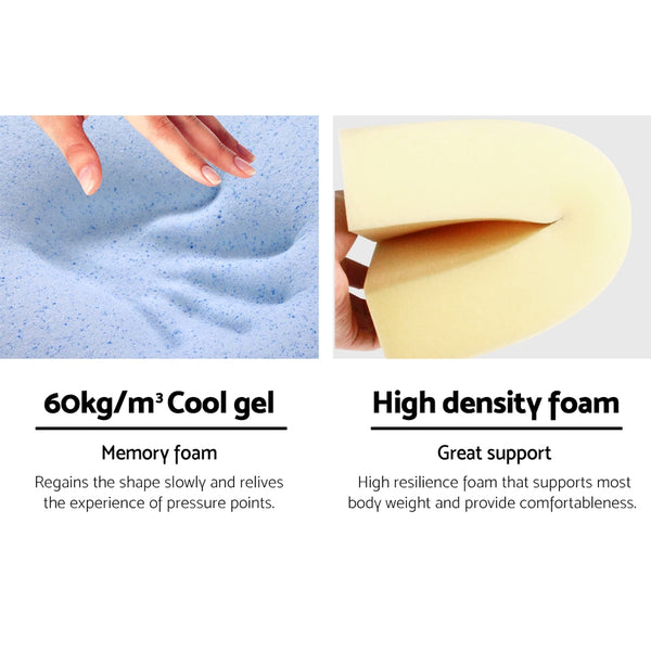 Giselle Bedding 2X Memory Foam Wedge Pillow Neck Back Support with Cover Waterproof Blue freeshipping - Awezingly