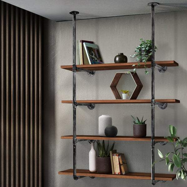 Artiss Wall Shelves Display Bookshelf Industrial DIY Pipe Shelf Rustic Brackets freeshipping - Awezingly