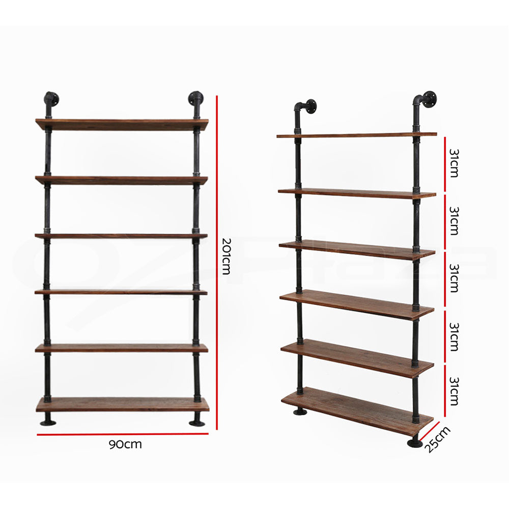 Artiss Rustic Vintage DIY Pipe Shelf Shelves Brackets Wall Display Bookshelf Artiss