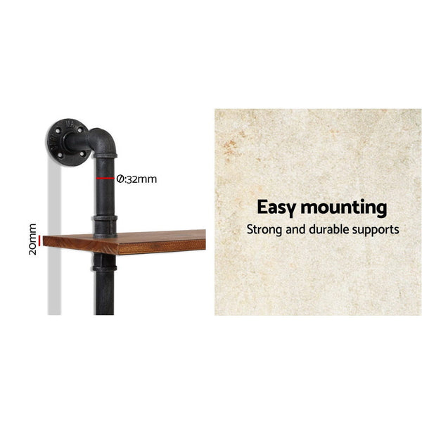 Artiss Rustic Vintage DIY Pipe Shelf Shelves Brackets Wall Display Bookshelf Artiss