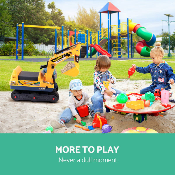 Keezi Kids Ride On Excavator - Yellow freeshipping - Awezingly