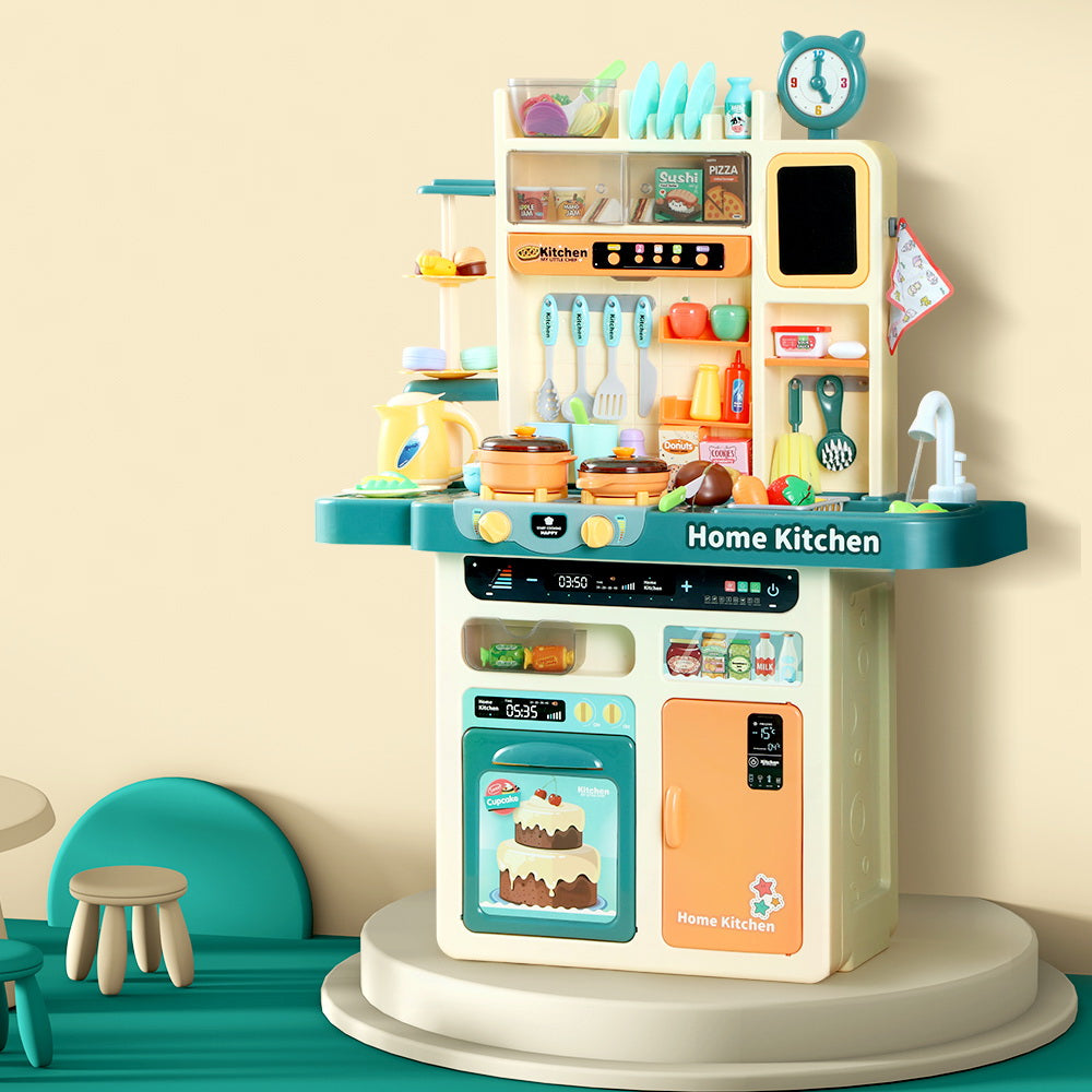 Keezi Kids Kitchen Playset Pretend Play Food Sink Cooking Utensils 73pcs Keezi