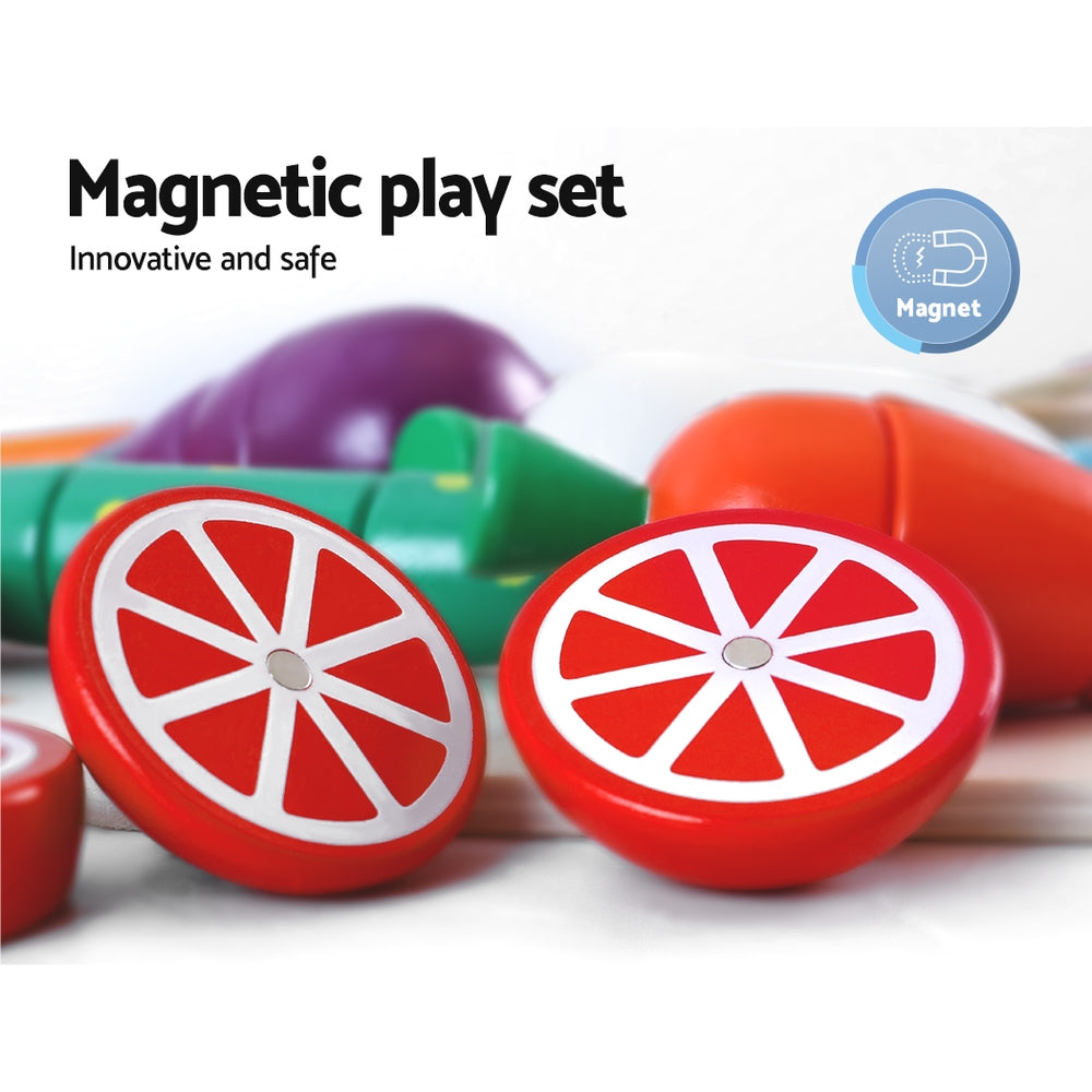 Keezi Kids Pretend Play Food Kitchen Wooden Toys Childrens Cooking Utensils Food Keezi