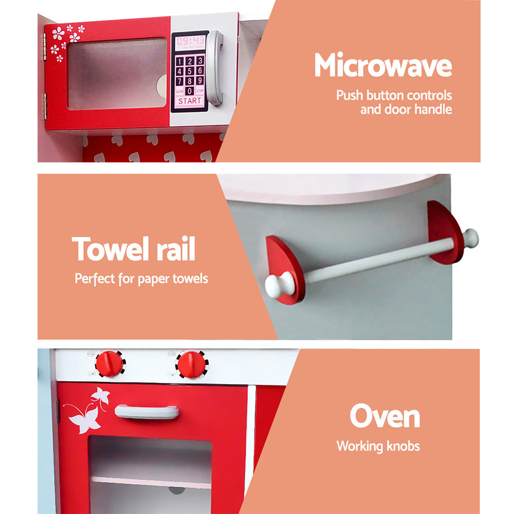 Keezi Kids Cookware Play Set - Pink & Red freeshipping - Awezingly