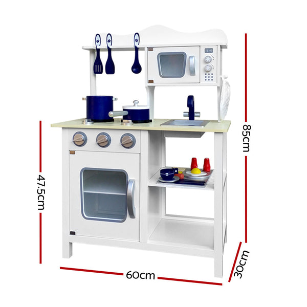 Keezi 18 Piece Kids Kitchen Play Set - White Keezi