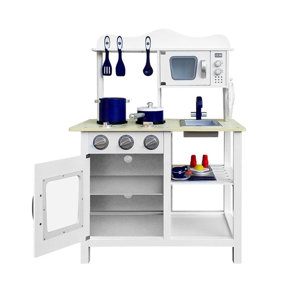 Keezi 18 Piece Kids Kitchen Play Set - White Keezi