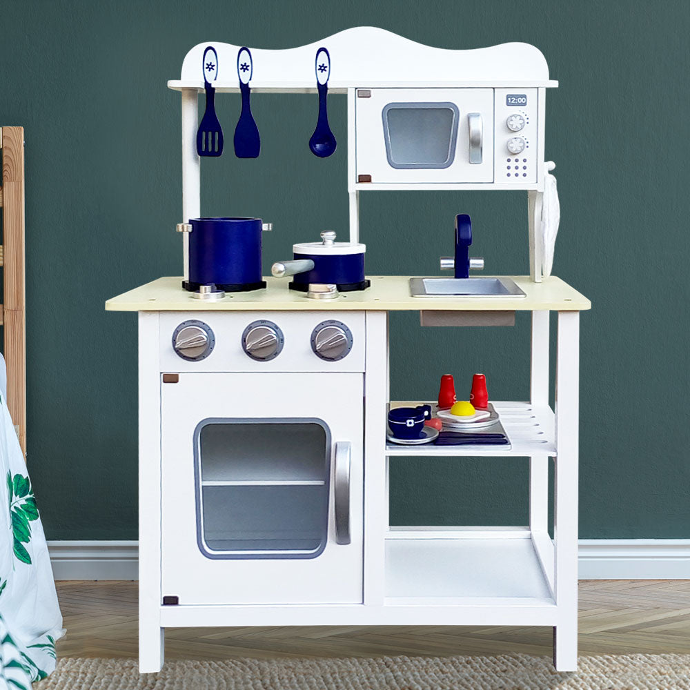 Keezi 18 Piece Kids Kitchen Play Set - White Keezi
