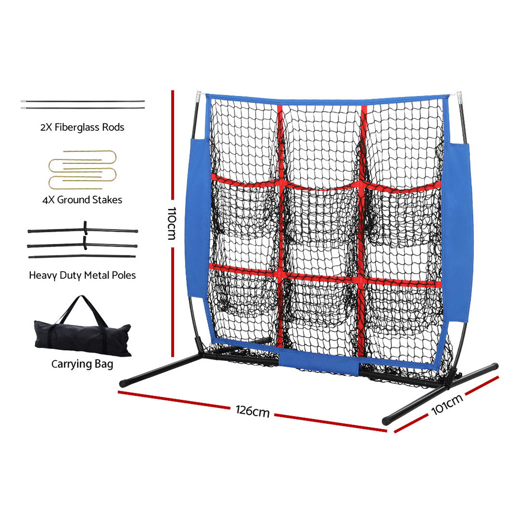 Everfit 9 Pockets Pitching Net Baseball Football Target Net Softball Pitcher Everfit