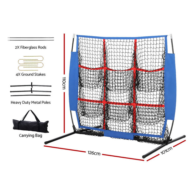 Everfit 9 Pockets Pitching Net Baseball Football Target Net Softball Pitcher Everfit