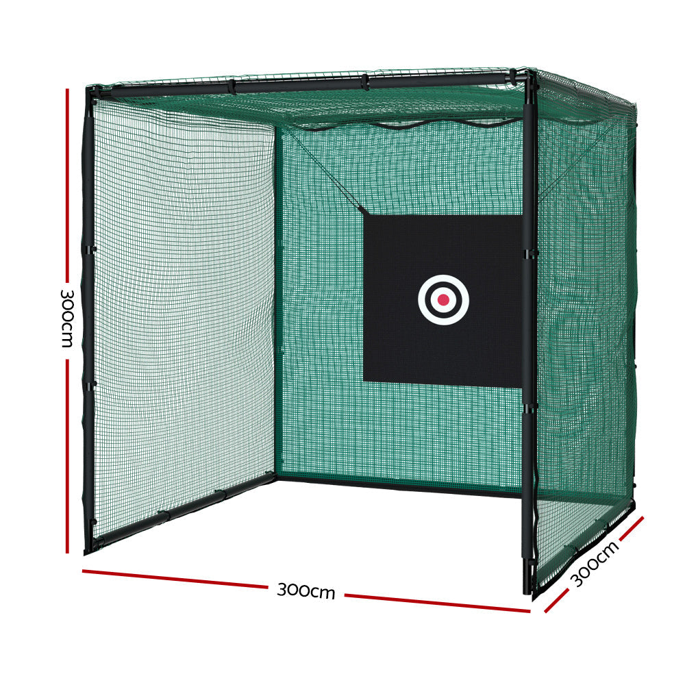 Golf Practice Cage 3M Hitting Net with Steel Frame Football Baseball Training Everfit