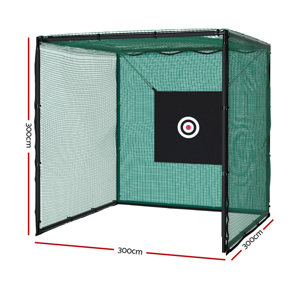 Golf Practice Cage 3M Hitting Net with Steel Frame Football Baseball Training Everfit