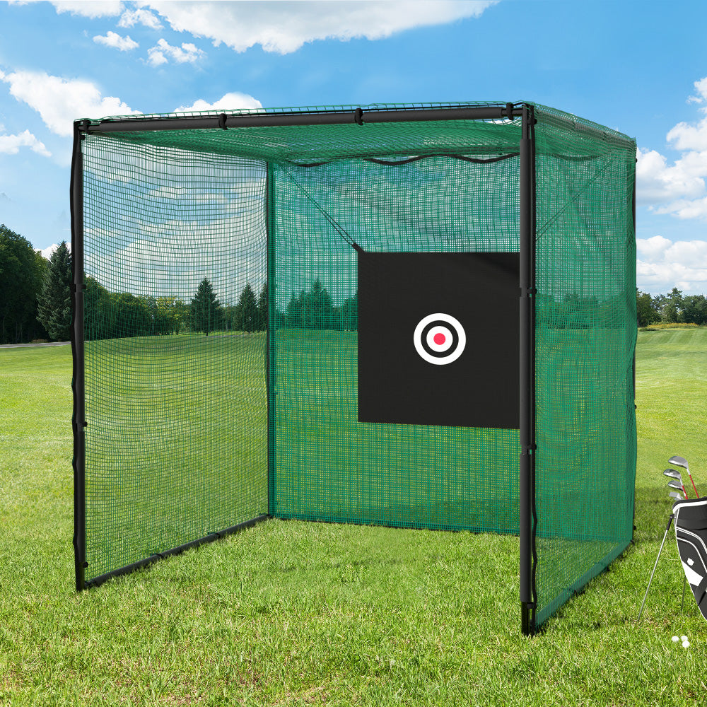Golf Practice Cage 3M Hitting Net with Steel Frame Football Baseball Training Everfit