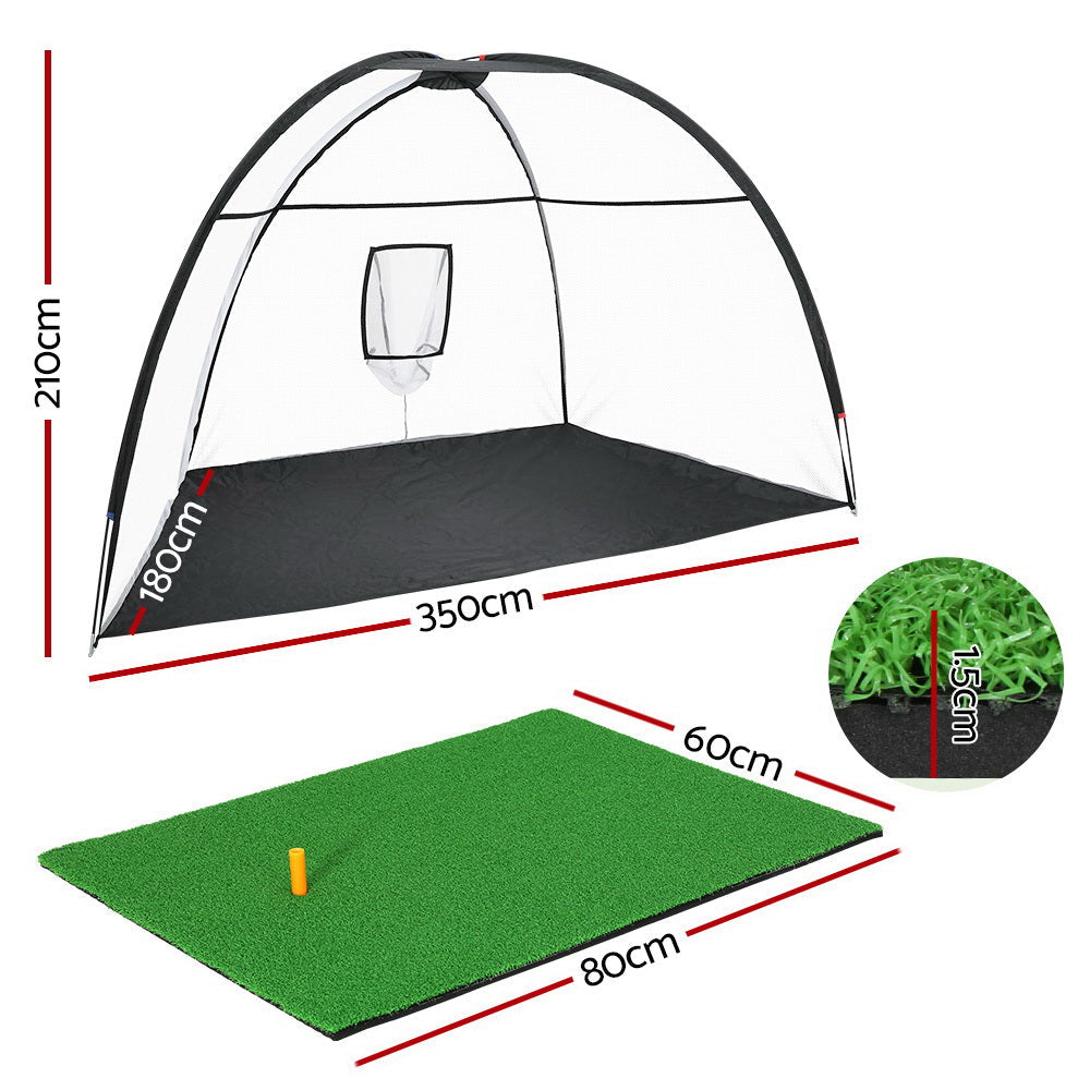 Everfit 3.5M Golf Practice Net with Driving Mat Training Target Hitting Mat Everfit