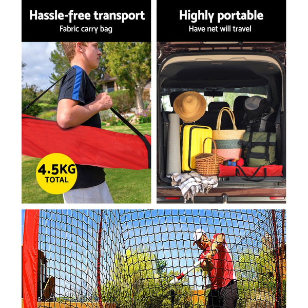 Everfit Portable Baseball Training Net Stand Softball Practice Sports Tennis freeshipping - Awezingly