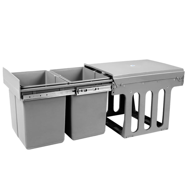 Cefito 2x15L Pull Out Bin - Grey freeshipping - Awezingly