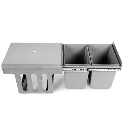Cefito 2x15L Pull Out Bin - Grey freeshipping - Awezingly