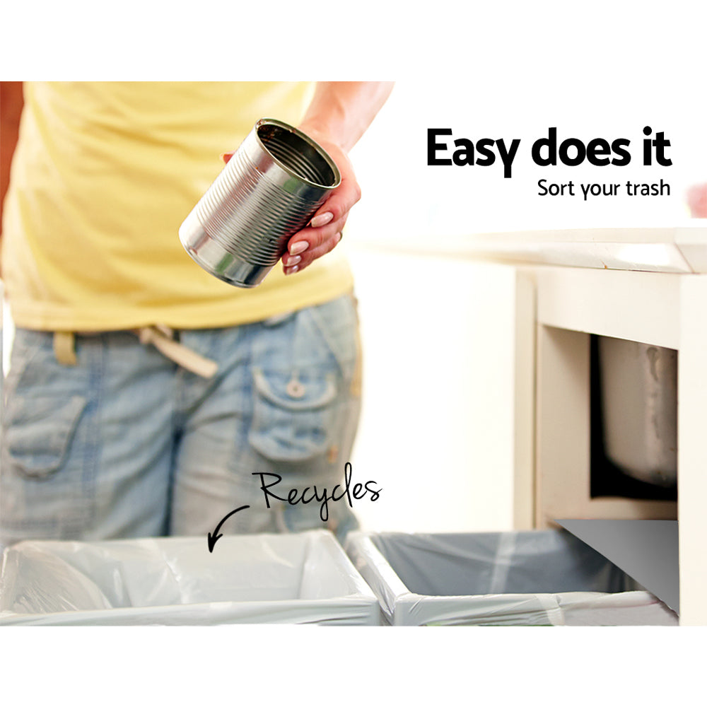 Cefito 2x15L Pull Out Bin - Grey freeshipping - Awezingly