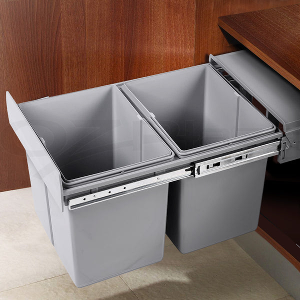 Cefito 2x15L Pull Out Bin - Grey freeshipping - Awezingly