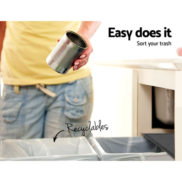 Cefito 2x15L Pull Out Bin - Black freeshipping - Awezingly