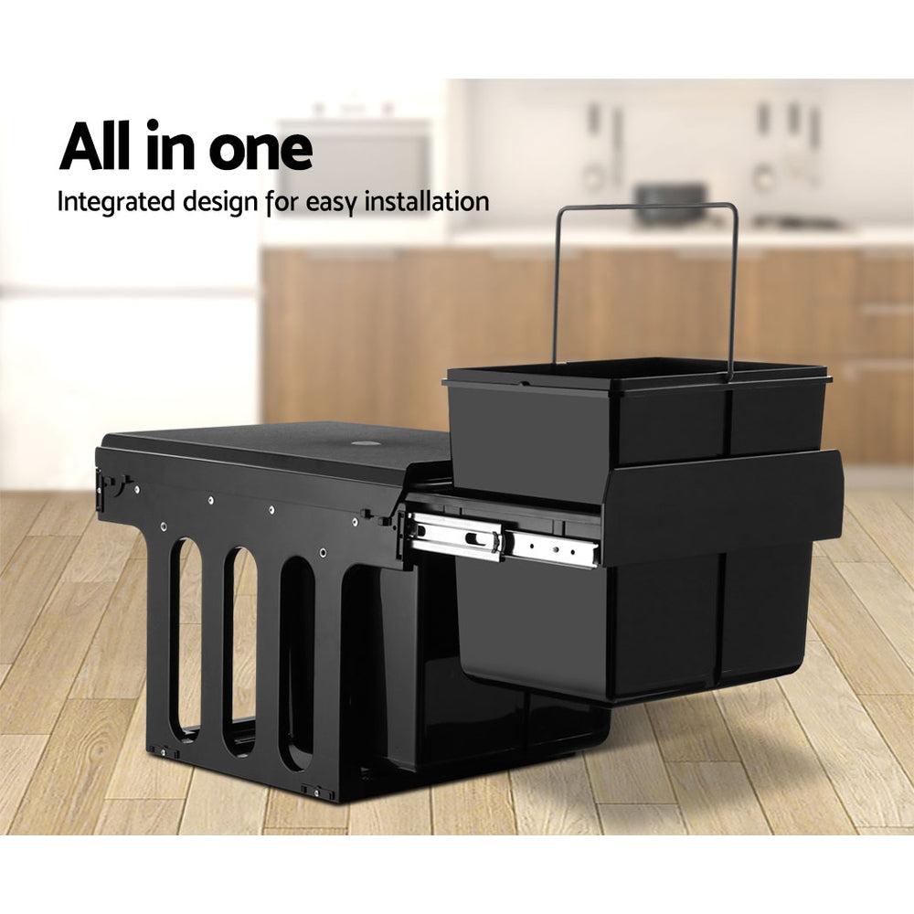 Cefito 2x15L Pull Out Bin - Black freeshipping - Awezingly