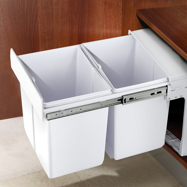 Cefito 2x15L Pull Out Bin - White freeshipping - Awezingly