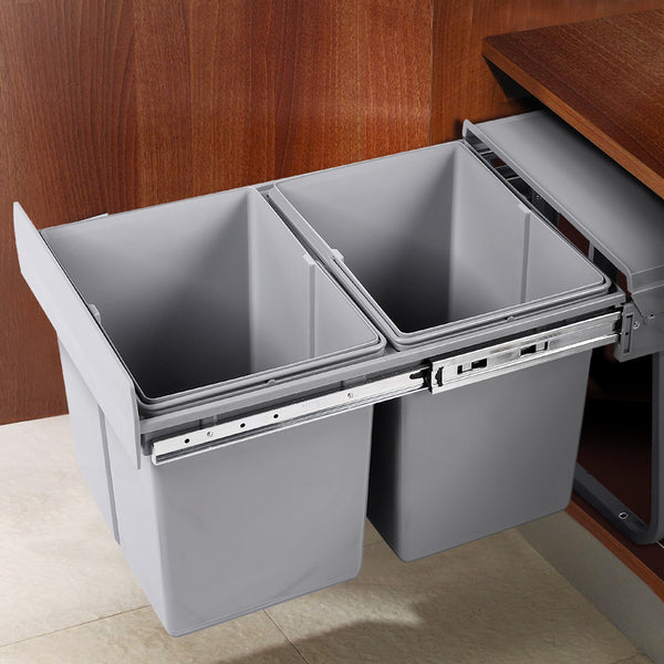Cefito 2x20L Pull Out Bin - Grey freeshipping - Awezingly