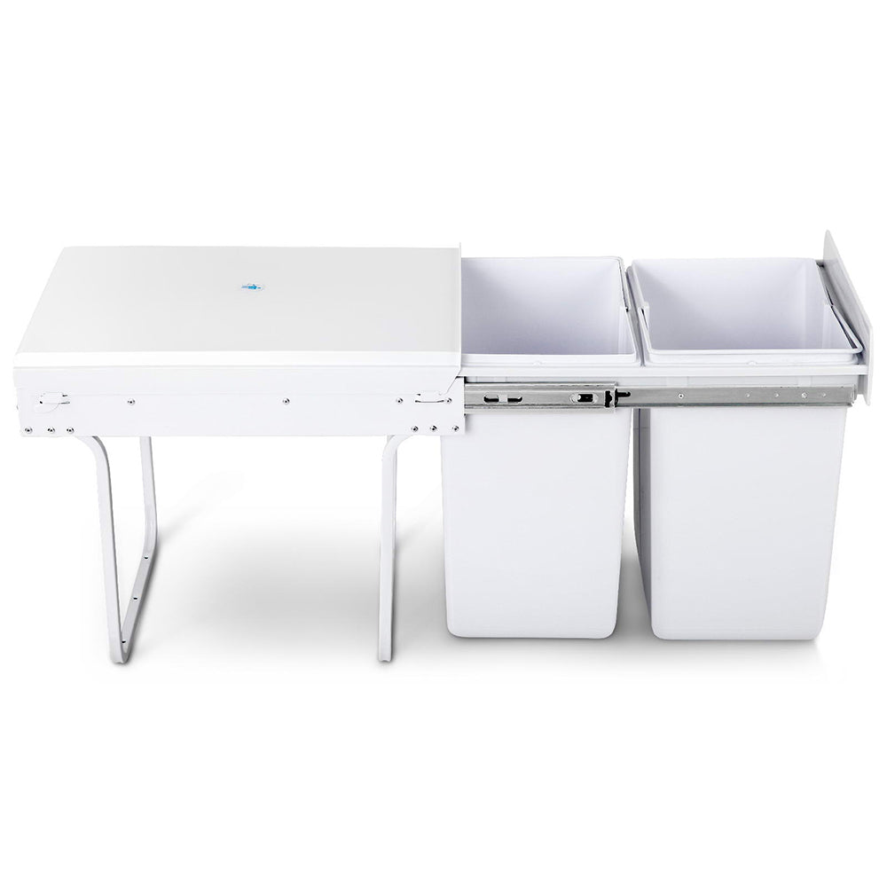 Cefito 2x20L Pull Out Bin - White freeshipping - Awezingly