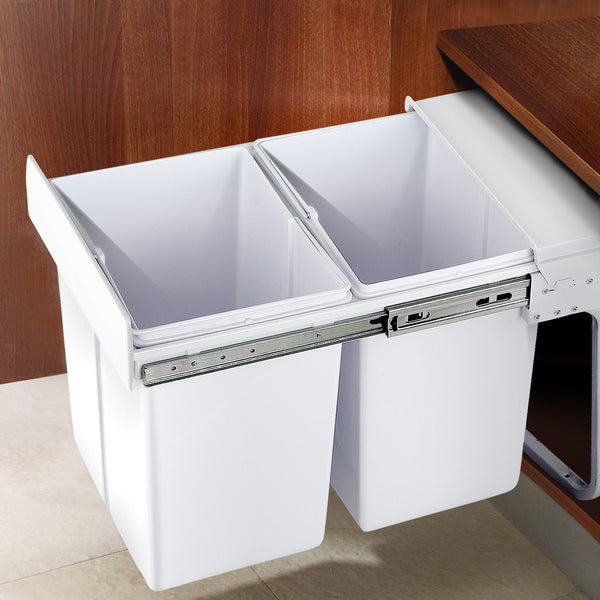Cefito 2x20L Pull Out Bin - White freeshipping - Awezingly