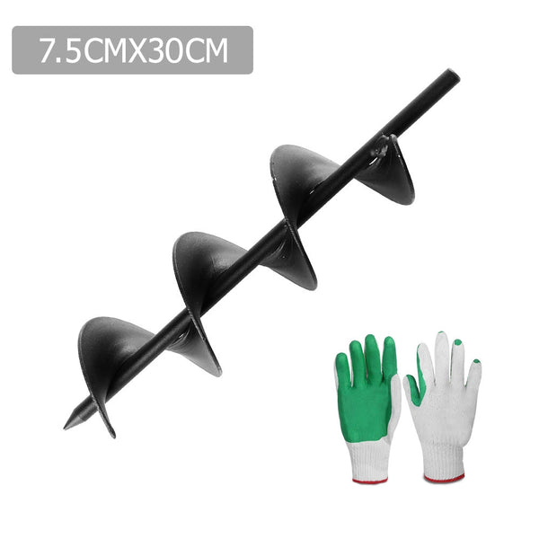 GIANTZ Power Garden Auger Small Earth Planter 75 X 300MM Black Giantz