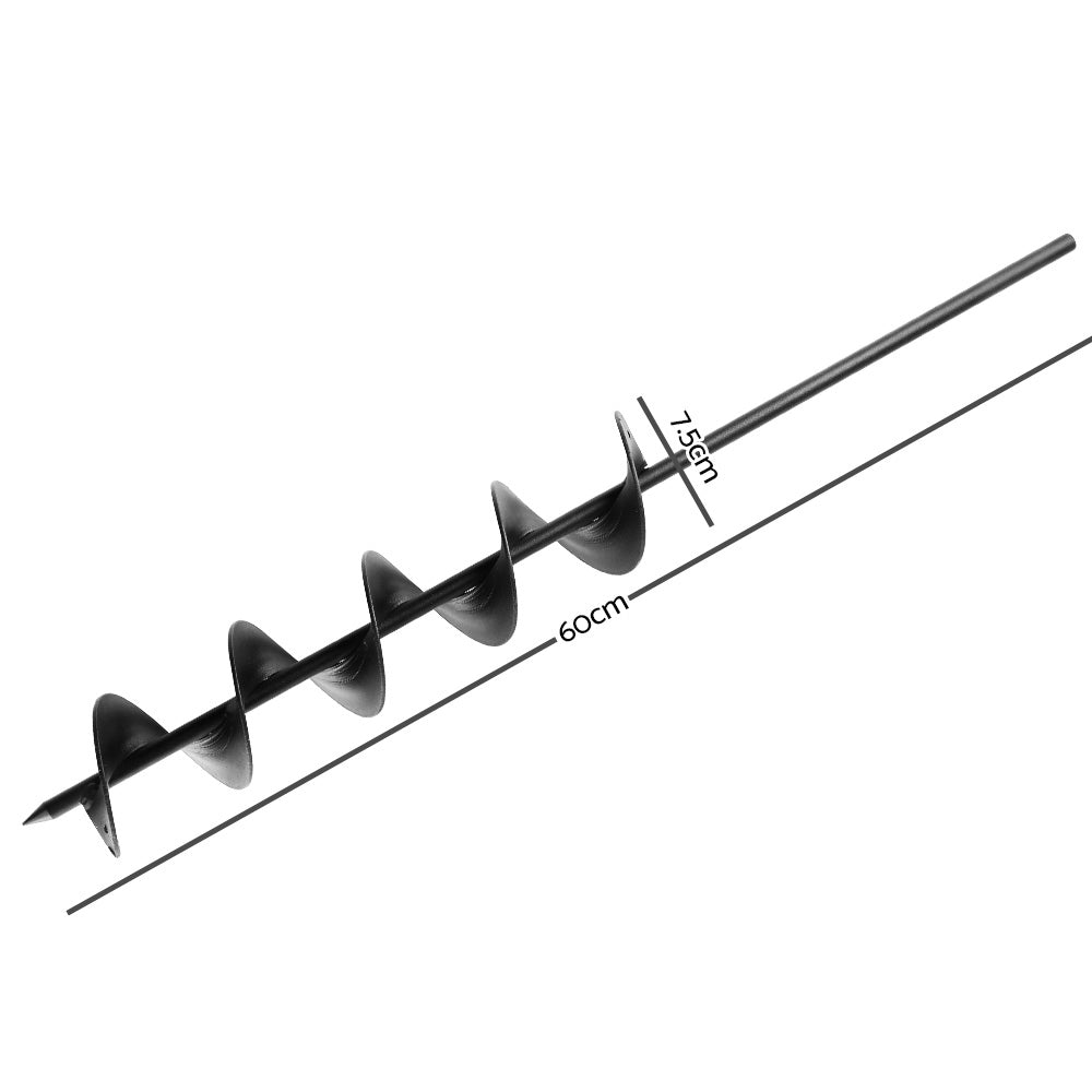 GIANTZ Power Garden Auger Small Earth Planter 75 X 600MM Black GIANTZ