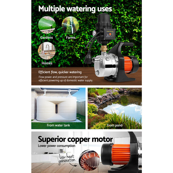 Giantz 1500W High Pressure Garden Water Pump with Auto Controller Giantz