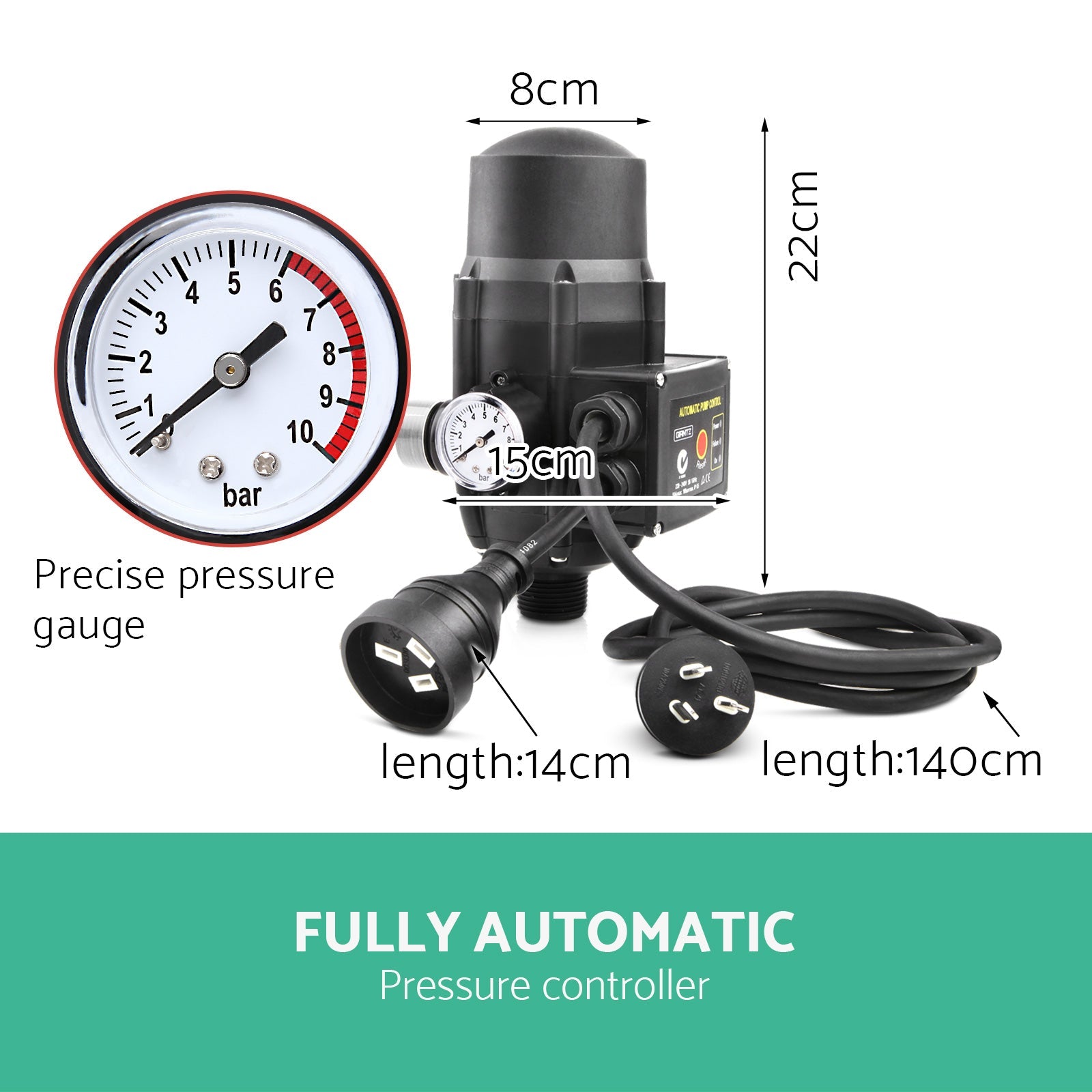 Giantz 1500W High Pressure Garden Water Pump with Auto Controller Giantz