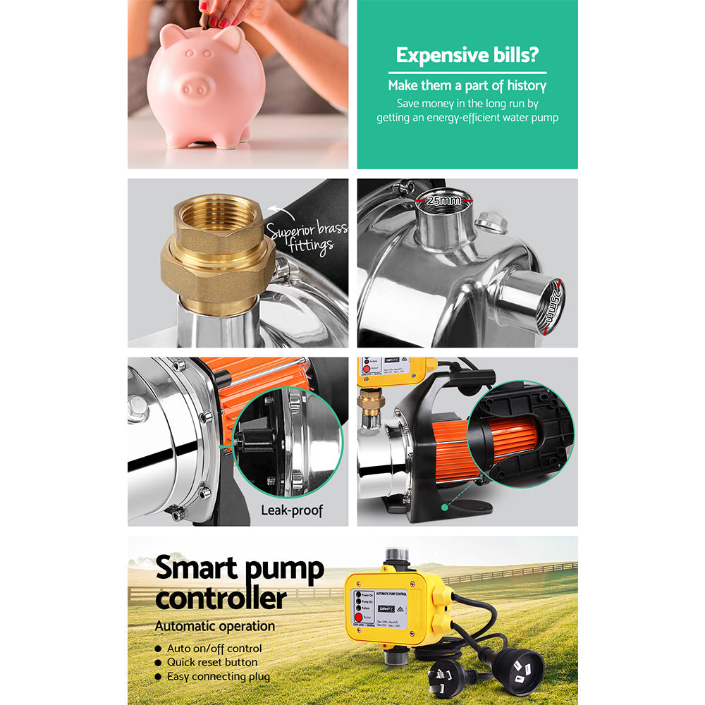 Giantz 1500W High Pressure Garden Water Pump with Auto Controller Giantz