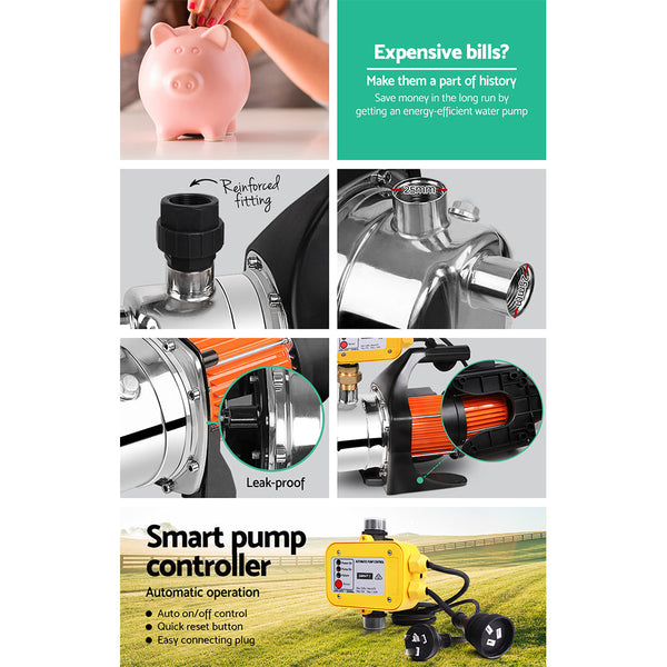 Giantz 800W High Pressure Garden Water Pump with Auto Controller Giantz