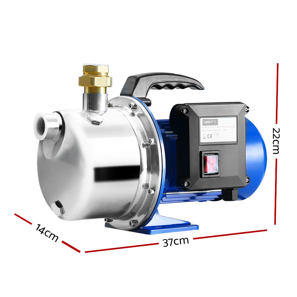 Giantz Water Pump High Pressure 1100W Stage Jet Rain Tank Pond Garden Irrigation Giantz