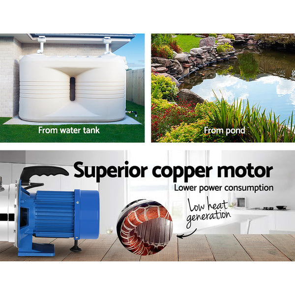 Giantz Water Pump High Pressure 1100W Stage Jet Rain Tank Pond Garden Irrigation Giantz