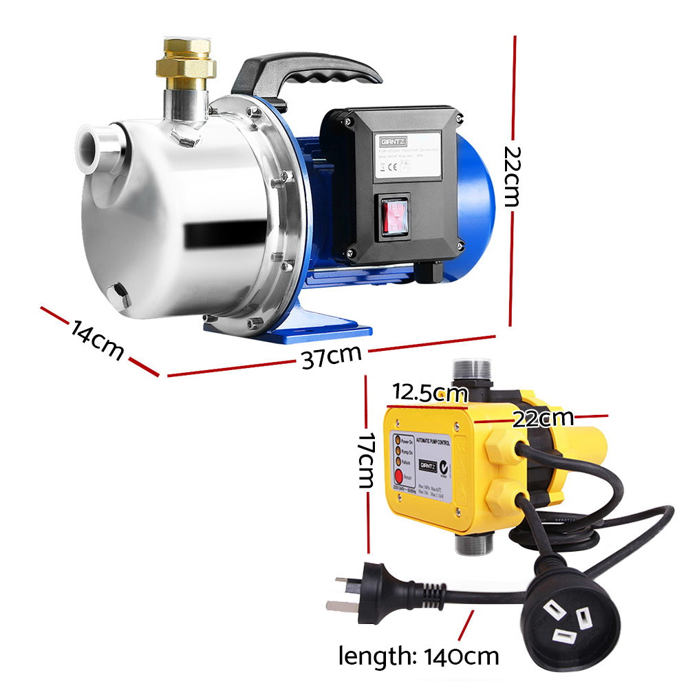 Giantz Garden Water Pump Jet High Pressure Controller Stage Irrigation 4600L/H Giantz