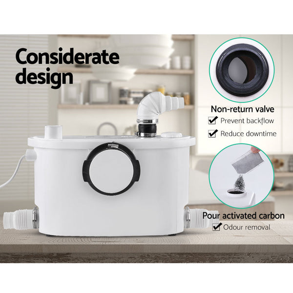 Macerator Sewerage Pump Waste Toilet Sewage Water Disposal Marine Basement Clean Giantz