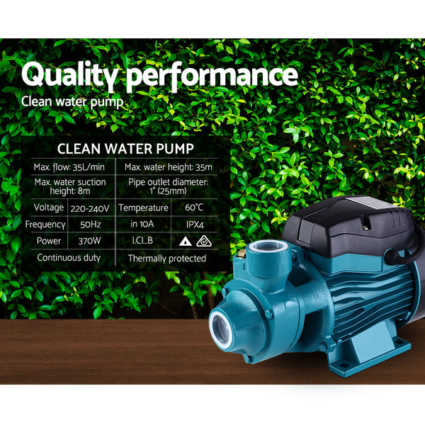 Giantz Peripheral Water Pump Clean Garden Farm Rain Tank Irrigation Electric QB60 Giantz