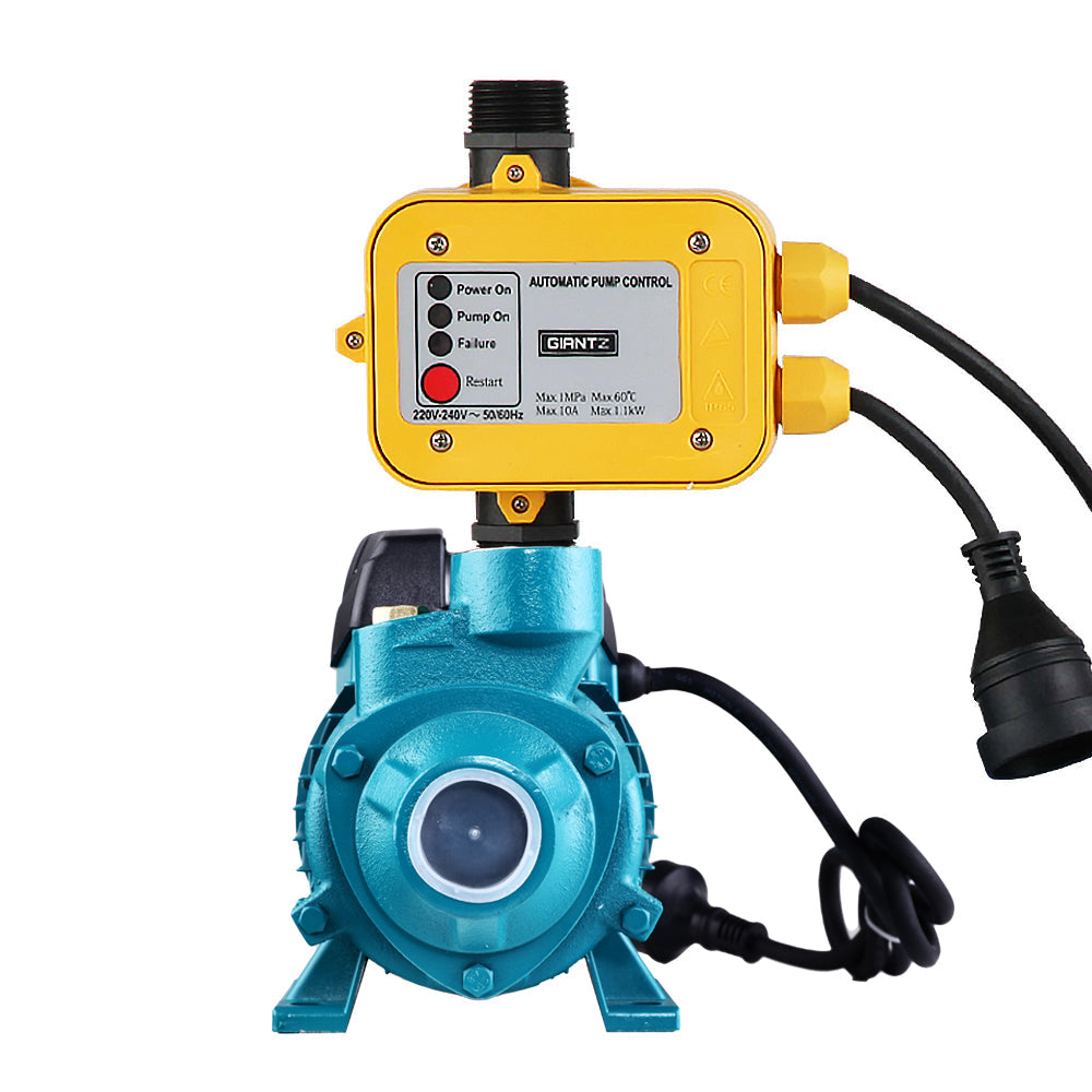 Auto Peripheral Water Pump Clean Electric Garden Farm Rain Tank Irrigation QB60 Yellow Giantz