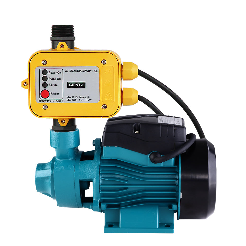 Auto Peripheral Water Pump Clean Electric Garden Farm Rain Tank Irrigation QB60 Yellow Giantz