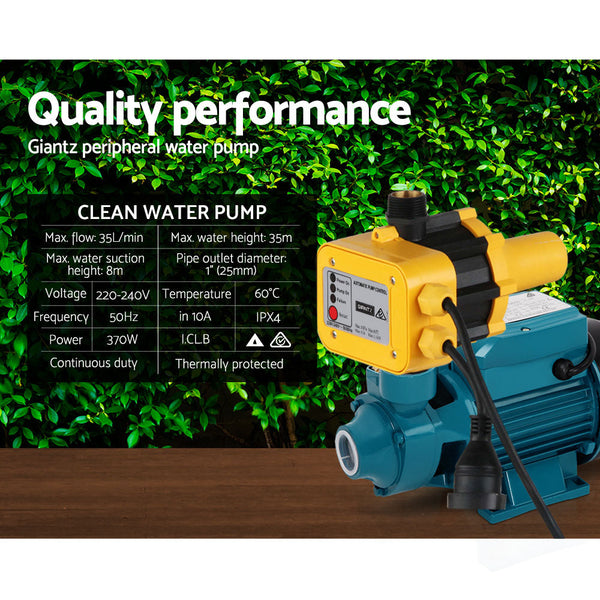 Giantz Peripheral Pump Auto Controller Clean Water Garden Farm Rain Irrigation Giantz