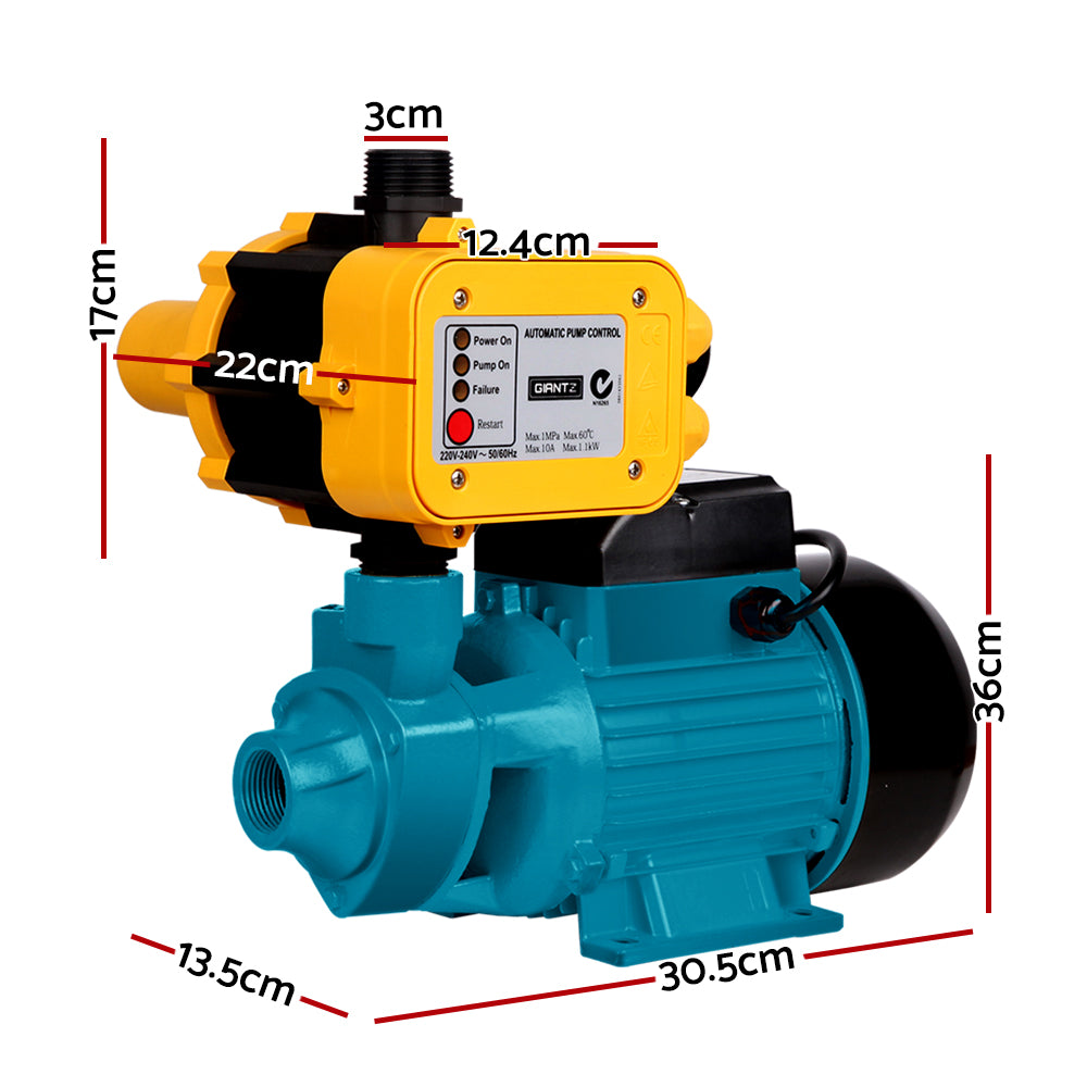 Giantz Auto Peripheral Pump Clean Water Garden Farm Rain Tank Irrigation QB80 Giantz